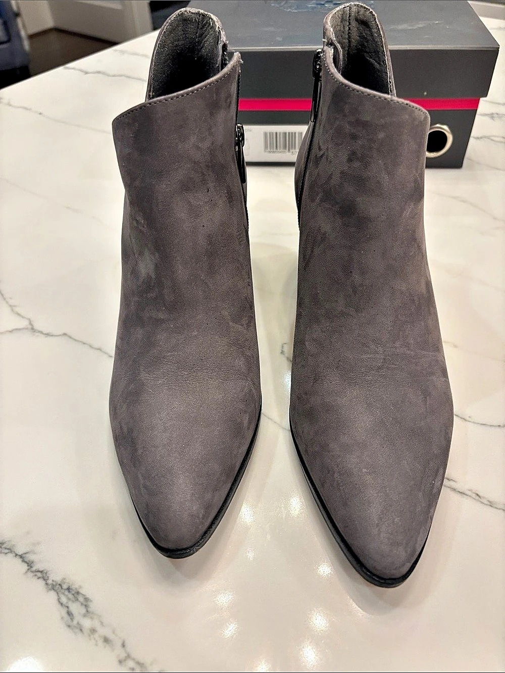 Vince Camuto VC-KATHRINA Pointed Toe Heeled Ankle Boots Gray US 8M - Picture 2 of 13